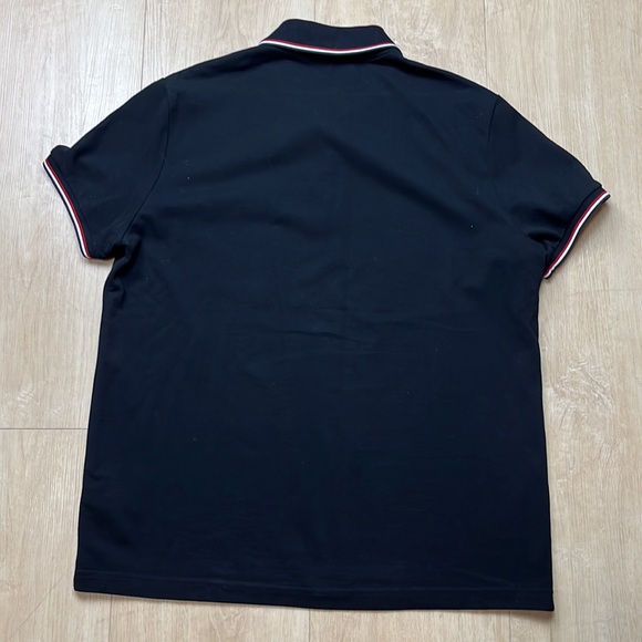 MONCLER Tipped Cotton Piqué Polo black, SIZE XL - Picture 11 of 12